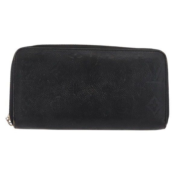 LOUIS VUITTON Monogram Empreinte Zippy Wallet Wallet Black M61864 LV Auth 121364