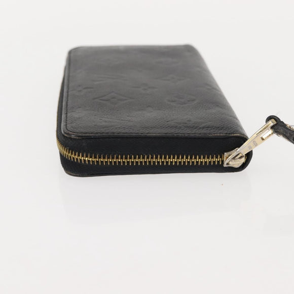LOUIS VUITTON Monogram Empreinte Zippy Wallet Wallet Black M61864 LV Auth 121364
