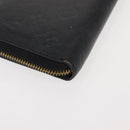 LOUIS VUITTON Monogram Empreinte Zippy Wallet Wallet Black M61864 LV Auth 121364-7