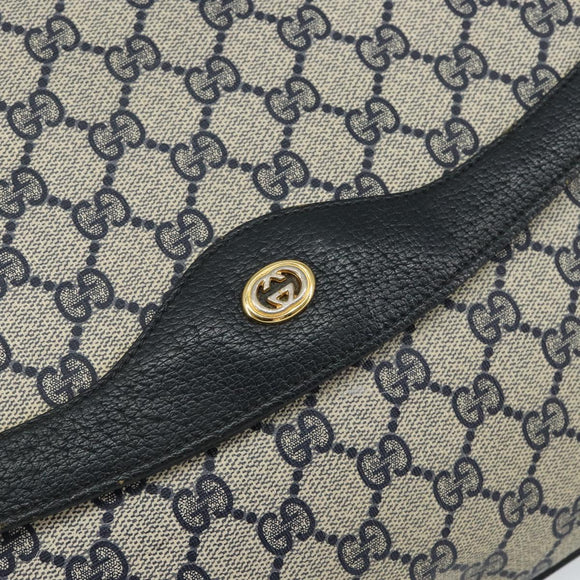 GUCCI GG Supreme Clutch Bag PVC Navy 89 02 075 Auth 121367