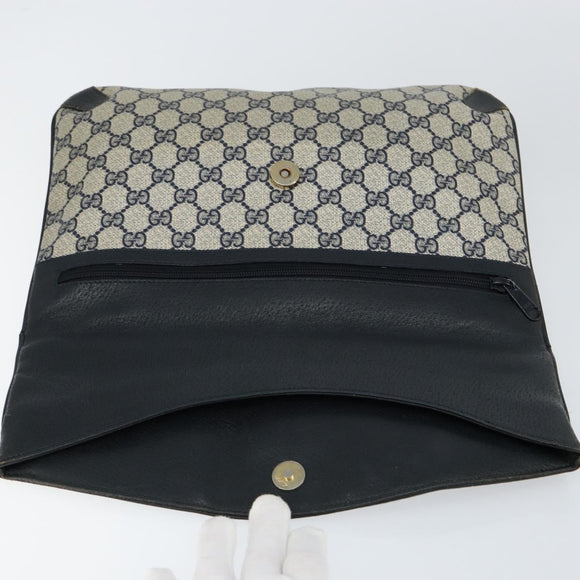 GUCCI GG Supreme Clutch Bag PVC Navy 89 02 075 Auth 121367