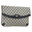 GUCCI GG Supreme Clutch Bag PVC Navy 89 02 075 Auth 121367-1
