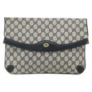 GUCCI GG Supreme Clutch Bag PVC Navy 89 02 075 Auth 121367-13