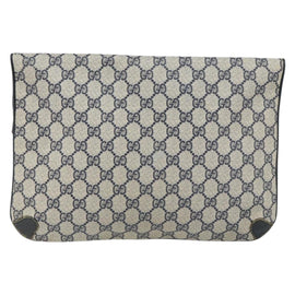 GUCCI GG Supreme Clutch Bag PVC Navy 89 02 075 Auth 121367 - 0