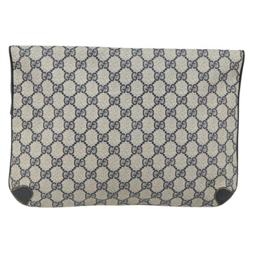 GUCCI GG Supreme Clutch Bag PVC Navy 89 02 075 Auth 121367 - 0