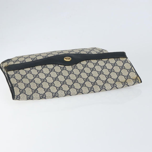 GUCCI GG Supreme Clutch Bag PVC Navy 89 02 075 Auth 121367
