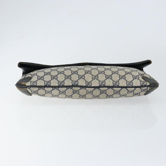 GUCCI GG Supreme Clutch Bag PVC Navy 89 02 075 Auth 121367