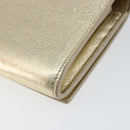 SAINT LAURENT Long Wallet Leather Gold Tone Auth 121369-15