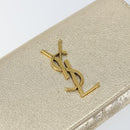 SAINT LAURENT Long Wallet Leather Gold Tone Auth 121369-17