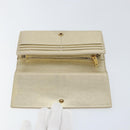 SAINT LAURENT Long Wallet Leather Gold Tone Auth 121369-8