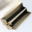 SAINT LAURENT Long Wallet Leather Gold Tone Auth 121369-9