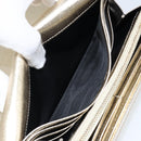 SAINT LAURENT Long Wallet Leather Gold Tone Auth 121369-19