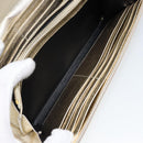 SAINT LAURENT Long Wallet Leather Gold Tone Auth 121369-21