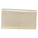 SAINT LAURENT Long Wallet Leather Gold Tone Auth 121369-2