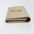 SAINT LAURENT Long Wallet Leather Gold Tone Auth 121369-3