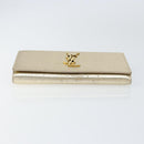 SAINT LAURENT Long Wallet Leather Gold Tone Auth 121369-6
