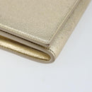 SAINT LAURENT Long Wallet Leather Gold Tone Auth 121369-14