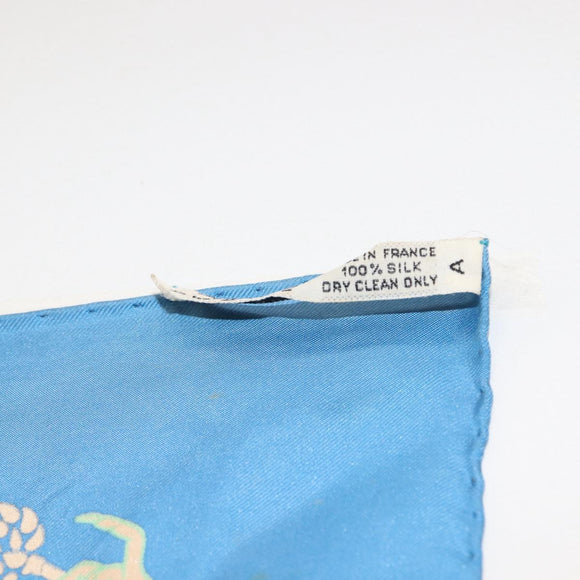 HERMES Carre 90 Scarf Silk Light Blue Auth 121371