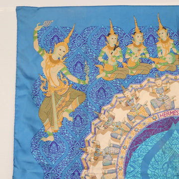 HERMES Carre 90 Scarf Silk Light Blue Auth 121371 - 0
