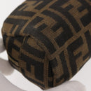 FENDI Zucca Canvas Pouch Black Brown Auth 121373-15