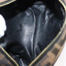 FENDI Zucca Canvas Pouch Black Brown Auth 121373-10