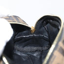 FENDI Zucca Canvas Pouch Black Brown Auth 121373-11