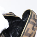 FENDI Zucca Canvas Pouch Black Brown Auth 121373-17