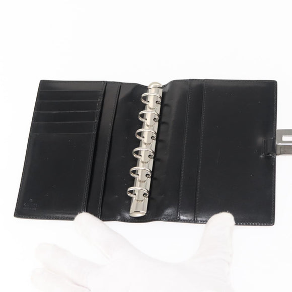 GUCCI Day Planner Cover Leather Black 031 2149 1015 Auth 121374
