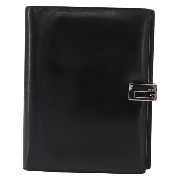 GUCCI Day Planner Cover Leather Black 031 2149 1015 Auth 121374