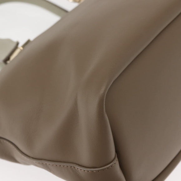 Chloe Bailey Hand Bag Leather 2way Gray Light Blue Auth 121377