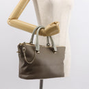 Chloe Bailey Hand Bag Leather 2way Gray Light Blue Auth 121377-23