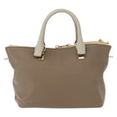 Chloe Bailey Hand Bag Leather 2way Gray Light Blue Auth 121377-2