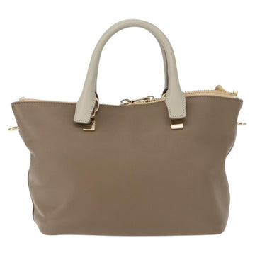 Chloe Bailey Hand Bag Leather 2way Gray Light Blue Auth 121377 - 0