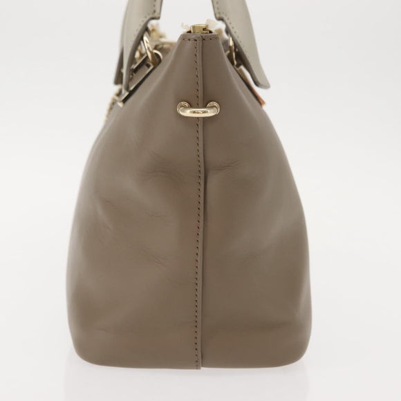 Chloe Bailey Hand Bag Leather 2way Gray Light Blue Auth 121377