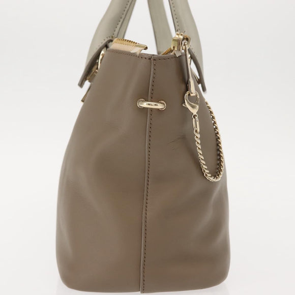 Chloe Bailey Hand Bag Leather 2way Gray Light Blue Auth 121377