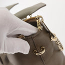 Chloe Bailey Hand Bag Leather 2way Gray Light Blue Auth 121377-7