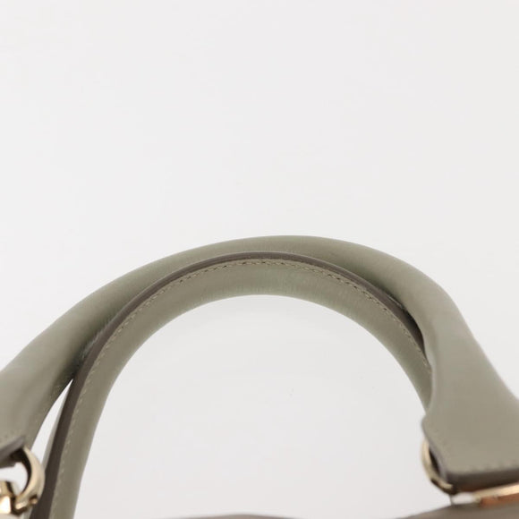 Chloe Bailey Hand Bag Leather 2way Gray Light Blue Auth 121377