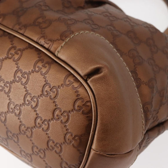 GUCCI GG Canvas Guccissima Bag Leather 2way Gold Metal brown 247902 Auth 121383