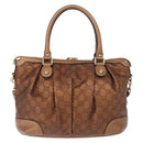 GUCCI GG Canvas Guccissima Bag Leather 2way Gold Metal brown 247902 Auth 121383-2