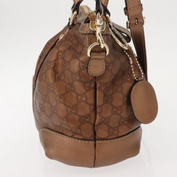 GUCCI GG Canvas Guccissima Bag Leather 2way Gold Metal brown 247902 Auth 121383