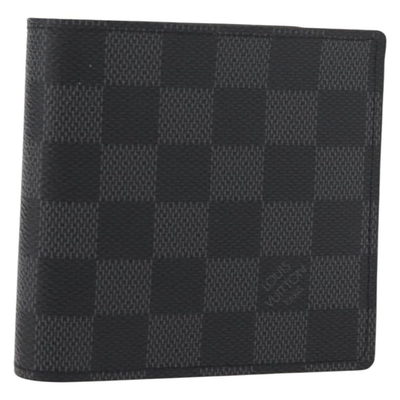 LOUIS VUITTON Damier Graphite PortefeuilleMarco Bifold N62664 LV Auth 121385V