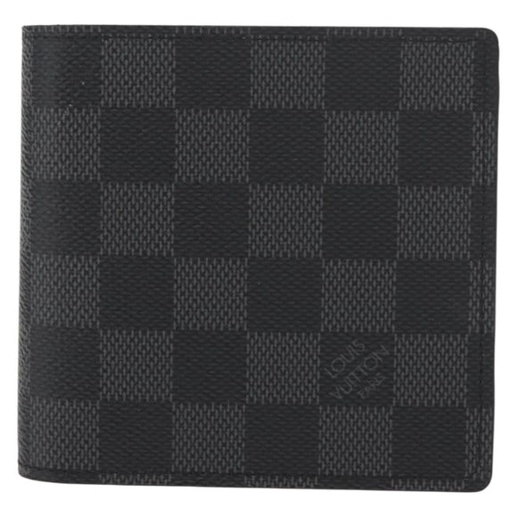 LOUIS VUITTON Damier Graphite PortefeuilleMarco Bifold N62664 LV Auth 121385V