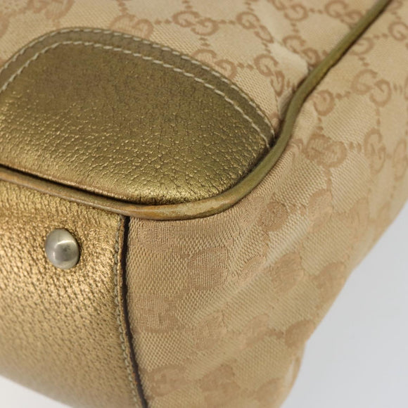 GUCCI GG Canvas Shoulder Bag Beige Gold 177052 Auth 121395