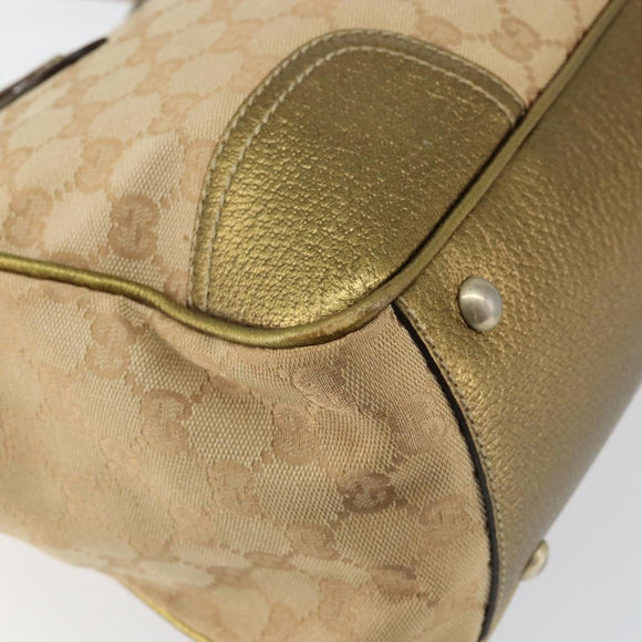 GUCCI GG Canvas Shoulder Bag Beige Gold 177052 Auth 121395