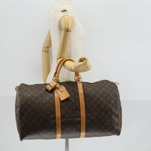 LOUIS VUITTON Monogram Keepall 55 Boston Bag M41424 LV Auth 121396