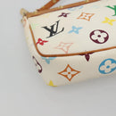 LOUIS VUITTON Multicolor Pochette Accessoires Pouch White M92649 Auth 121405-14