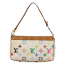 LOUIS VUITTON Multicolor Pochette Accessoires Pouch White M92649 Auth 121405-13