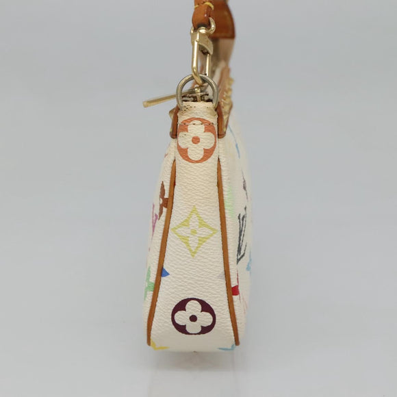 LOUIS VUITTON Multicolor Pochette Accessoires Pouch White M92649 Auth 121405