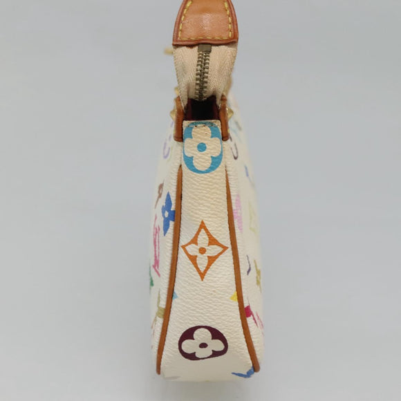 LOUIS VUITTON Multicolor Pochette Accessoires Pouch White M92649 Auth 121405