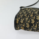 Christian Dior Trotter Canvas Shoulder Bag Navy Gold Auth 121410-9